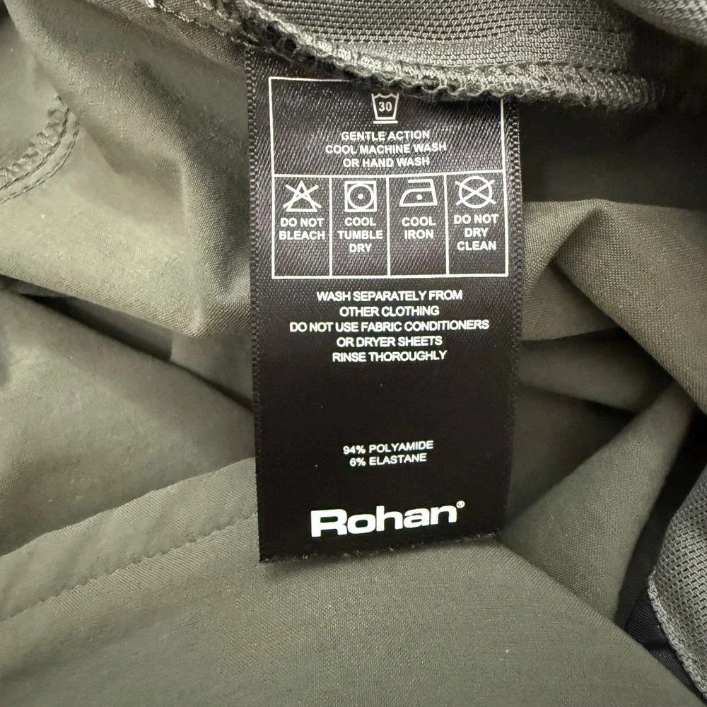 Rohan Riviera Trousers Mens 40R Green Insect Shield UPF 40+ Hiking Travel Pants